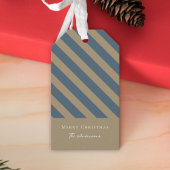 Eenvoudig minimalistisch blauw en beige vrolijk ke cadeaulabel