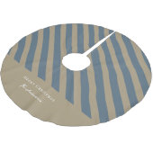 Eenvoudig minimalistisch blauw en beige vrolijk ke kerstboom rok (Gekanteld)