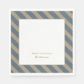 Eenvoudig minimalistisch blauw en beige vrolijk ke servet (Voorkant)