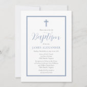 Eenvoudig minimalistisch blauw jongetje kaart (Voorkant)