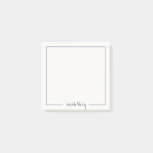 Eenvoudig Minimalistisch Blauw Monogram Volledige Post-it® Notes (Voorkant)