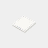 Eenvoudig Minimalistisch Blauw Monogram Volledige Post-it® Notes (Schuin)