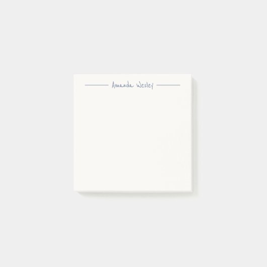 Eenvoudig Minimalistisch Blauw Monogram Volledige  Post-it® Notes (Voorkant)