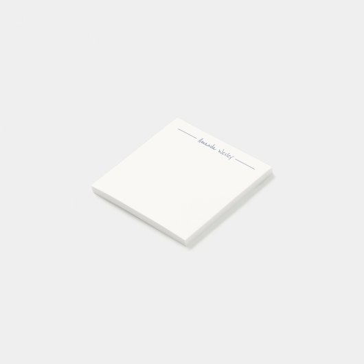 Eenvoudig Minimalistisch Blauw Monogram Volledige  Post-it® Notes (Schuin)