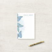 Eenvoudig minimalistisch blauw Natuur blauw butter Post-it® Notes (Op bureau)