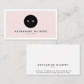 Eenvoudig minimalistisch blauw roze en zwart Visit Visitekaartje (Voorkant / Achterkant)