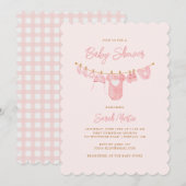 Eenvoudig minimalistisch blauw roze geschulpte Bab Kaart (Voorkant / Achterkant)