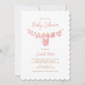 Eenvoudig minimalistisch blauw roze geschulpte Bab Kaart (Voorkant)