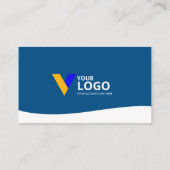 Eenvoudig minimalistisch blauw visitekaartje (Achterkant)