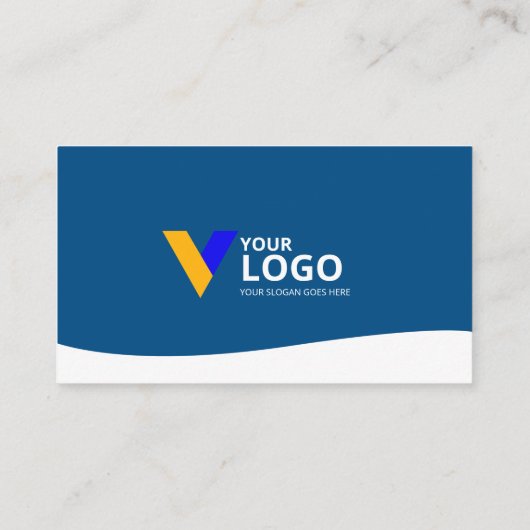 Eenvoudig minimalistisch blauw visitekaartje (Achterkant)