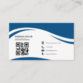Eenvoudig minimalistisch blauw visitekaartje (Voorkant)