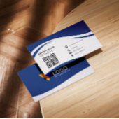 Eenvoudig minimalistisch blauw visitekaartje