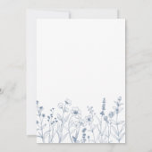 Eenvoudig minimalistisch blauw Wildflower Vrijgeze Kaart (Achterkant)