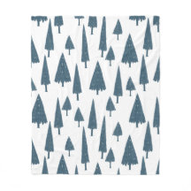 Eenvoudig minimalistisch blauw winterdenboompatroo