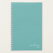 Eenvoudig minimalistisch Blauwgroen Turquoise, per Planner (Voorkant)