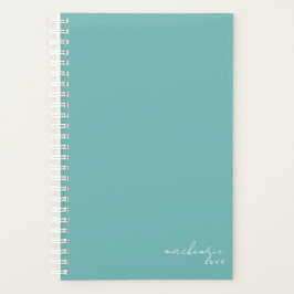 Eenvoudig minimalistisch Blauwgroen Turquoise, per Planner