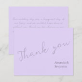 Eenvoudig minimalistisch Bleek lavender Weddenscha (Voorkant / Achterkant)