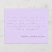 Eenvoudig minimalistisch Bleek lavender Weddenscha (Achterkant)