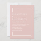 Eenvoudig minimalistisch 'Blush Modern Wedding' Kaart (Voorkant)