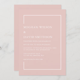 Eenvoudig minimalistisch 'Blush Modern Wedding' Kaart