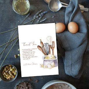 Eenvoudig minimalistisch Boho Bakery Chef Baby sho Bedankkaart