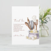 Eenvoudig minimalistisch Boho Bakery Chef Baby sho Bedankkaart (Staand voorkant)