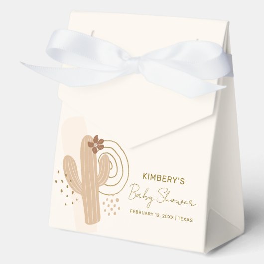 Eenvoudig minimalistisch Boho Desert Cactus Baby s Bedankdoosjes (Voorkant)