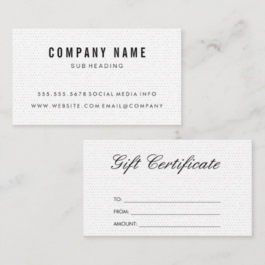 Eenvoudig minimalistisch | Boho Dot Pattern Kortingskaartje (Voorkant / Achterkant)