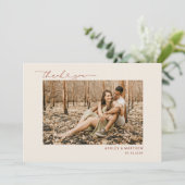 Eenvoudig minimalistisch Boho Earthy Heart Script  Bedankkaart (Staand voorkant)