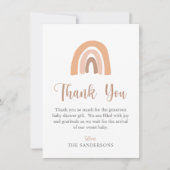 Eenvoudig minimalistisch Boho-regenboogBaby shower Bedankkaart (Voorkant)