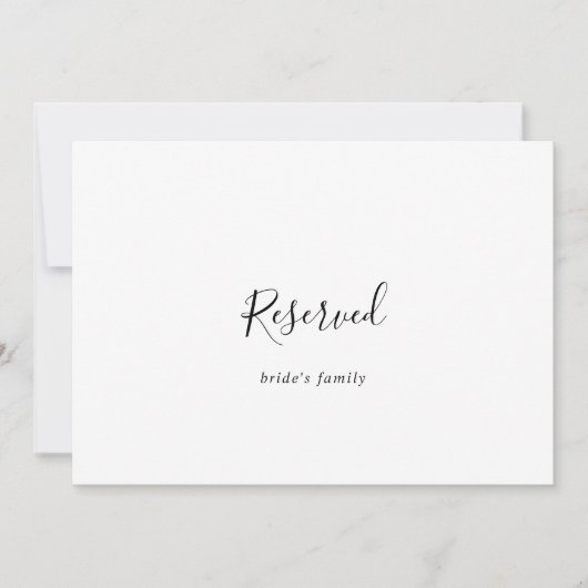 Eenvoudig minimalistisch bordje voor bruiloft gere (Voorkant)