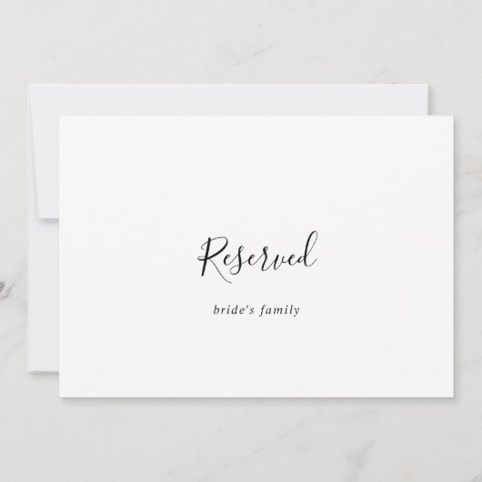 Eenvoudig minimalistisch bordje voor bruiloft gere (Achterkant)