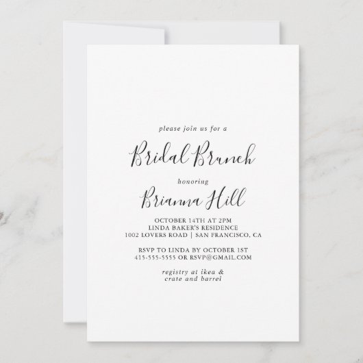 Eenvoudig minimalistisch Bridal Brunch Vrijgezelle Kaart (Voorkant)