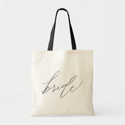 Eenvoudig minimalistisch bridekalligrafisch script tote bag (Voorkant)