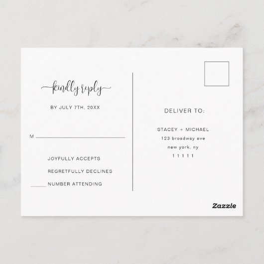 Eenvoudig Minimalistisch Briefkaart voor kabelbind (Achterkant)