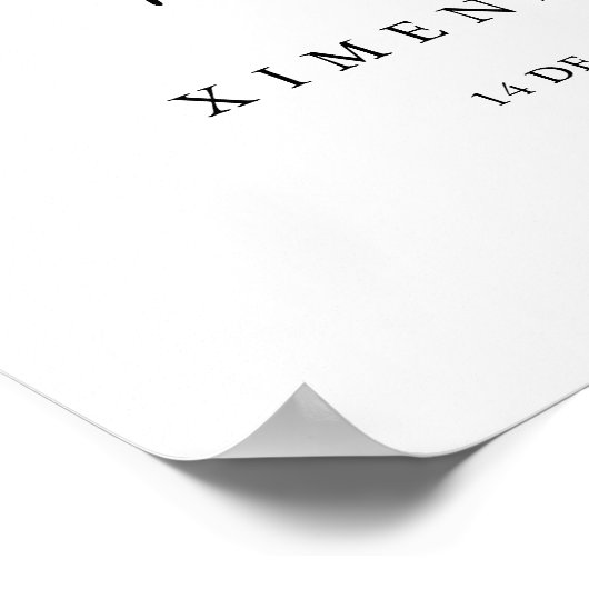 Eenvoudig minimalistisch bruiloft Bienvenidos-teke Poster (Hoek)