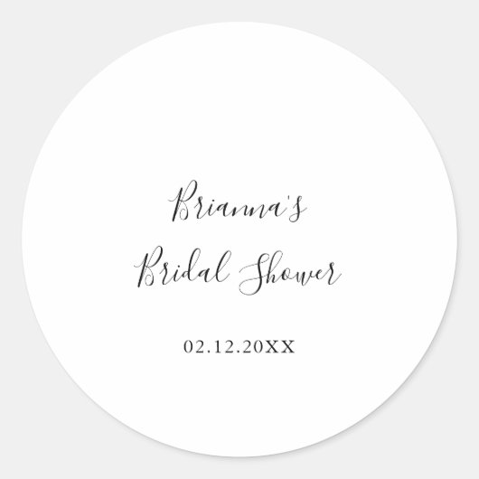 Eenvoudig Minimalistisch Bruiloft Feest Favor Ronde Sticker (Voorkant)