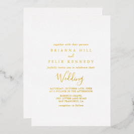 Eenvoudig minimalistisch bruiloft folie uitnodiging