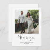 Eenvoudig minimalistisch bruiloft foto Hartelijk d Kaart (Voorkant / Achterkant)