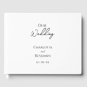 Eenvoudig minimalistisch bruiloft gastenboek