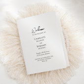 Eenvoudig minimalistisch bruiloft gevouwen program programma