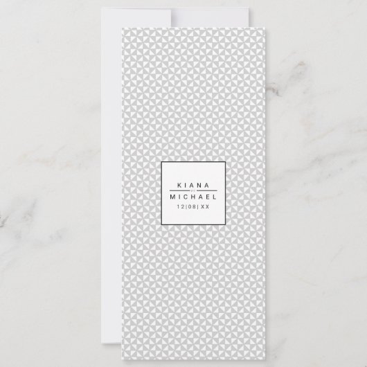 Eenvoudig Minimalistisch bruiloft Menu Black ID523 (Achterkant)