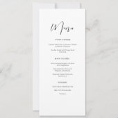 Eenvoudig Minimalistisch bruiloft Menu Black ID523 (Voorkant)