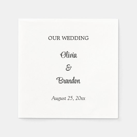 Eenvoudig minimalistisch bruiloft Napkins Servet (Voorkant)