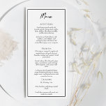 Eenvoudig minimalistisch bruiloft plat menu<br><div class="desc">Dit eenvoudige minimalistische bruiloft platte menu is perfect voor uw elegante moderne bruiloft. Dit ontwerp heeft een zwart eenvoudig script op een neutrale, heldere witte achtergrond die past bij uw klassieke traditionele bruiloft of minimalistische boho-bruiloft in het voorjaar, de zomer, de herfst of de winter. Neem gerust contact met ons...</div>