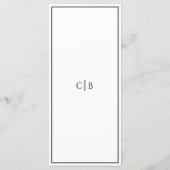 Eenvoudig minimalistisch bruiloft plat menu (Achterkant)