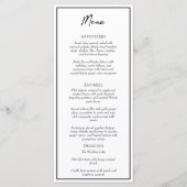 Eenvoudig minimalistisch bruiloft plat menu (Voorkant)