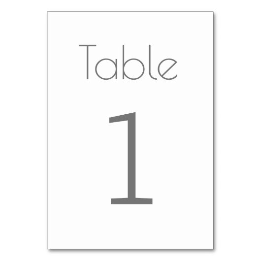 Eenvoudig minimalistisch bruilottabelnummer kaart (Achterkant)