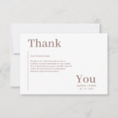 Eenvoudig minimalistisch bruin elegant bedankkaart (Voorkant)