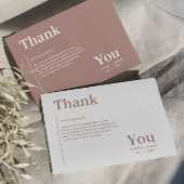Eenvoudig minimalistisch bruin elegant bedankkaart